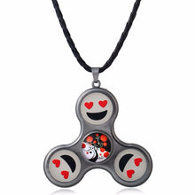 Tri Fidget Hand Spinner Finger Focus Toy Necklace Jewelry Fingertip gyro pendant three leaf  gem alloy necklace #GH20