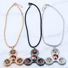 Tri Fidget Hand Spinner Finger Focus Toy Necklace Jewelry Fingertip gyro pendant three leaf  gem alloy necklace #GH20