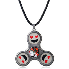Tri Fidget Hand Spinner Finger Focus Toy Necklace Jewelry Fingertip gyro pendant three leaf  gem alloy necklace #GH20