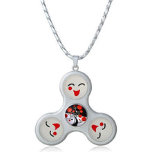 Tri Fidget Hand Spinner Finger Focus Toy Necklace Jewelry Fingertip gyro pendant three leaf  gem alloy necklace #GH20