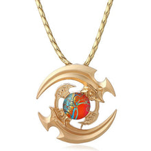 fingertip gyro pendant gem alloy necklace 45+5 cm/17.7+2.0" Tri Fidget Hand Spinner Finger Focus Toy Pendant Necklace #GH20