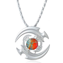 fingertip gyro pendant gem alloy necklace 45+5 cm/17.7+2.0" Tri Fidget Hand Spinner Finger Focus Toy Pendant Necklace #GH20